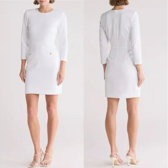 NEW Veronica Beard $548 Channing Dress White, Size 10 - Picture 1 of 7